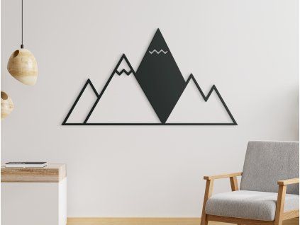 Modernes Bild BERGE (Bildabmessungen 17,5 x 31,5 cm, Bildfarbe Grau)
