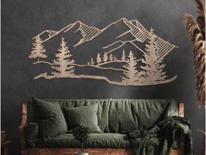 52521 ausgeschnittenes bild berge und wald