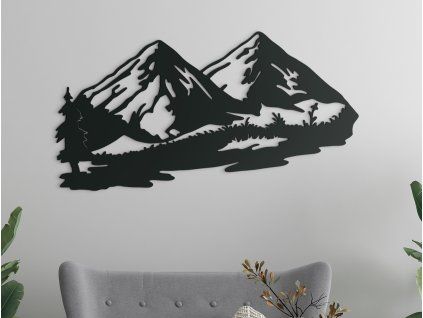 Modernes Bild BERG (Bildabmessungen 24 x 44,5 cm, Bildfarbe Grau)