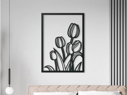 52650 modernes holzbild tulpen
