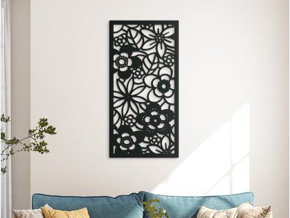 Wandbild BLUMENGARTEN (Bildabmessungen 31,5 x 15,5 cm, Bildfarbe Grau)