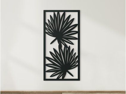 Wandbild BLÄTTER (Bildabmessungen 31,5 x 16 cm, Bildfarbe Grau)