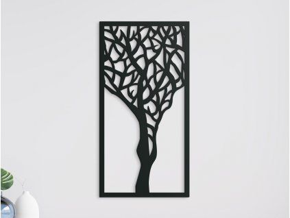 Holzbild BAUM (Bildabmessungen 31,5 x 16 cm, Bildfarbe Grau)