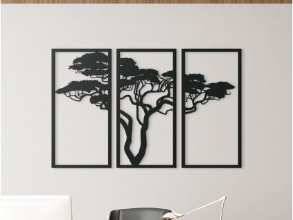 3-teiliges Bild AFRIKANISCHER BAUM