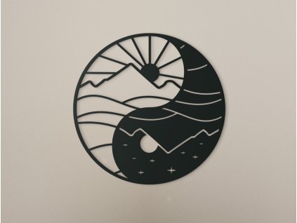 Runder Holzsticker YIN UND YANG