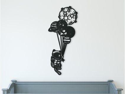 Holzsticker ASTRONAUT MIT PLANETEN