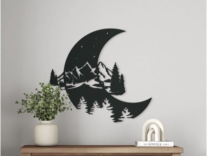 Holzsticker BERGE IM MOND