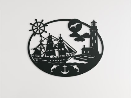 Holzbild SEGELSCHIFF AUF DEM MEER