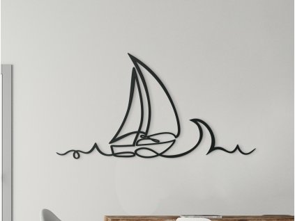 Holzsticker KLEINES BOOT AUF DEM MEER
