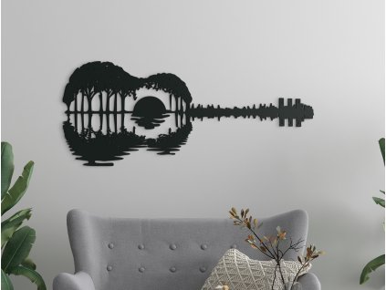 Holzsticker für die Wand GITARRE