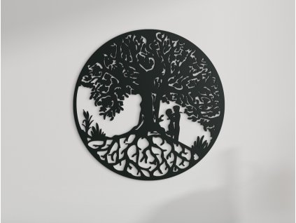 Holzbild LEBENSBAUM MIT VERLIEBTEN