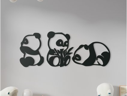 3-teiliger Kindersticker PANDAS