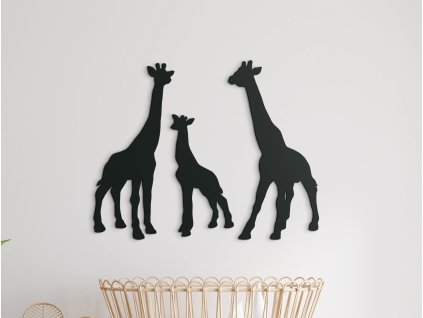 Holzsticker fürs Kinderzimmer GIRAFFENFAMILIE