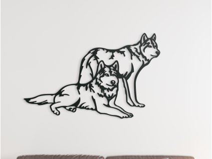 54072 holzsticker fur die wand wolfspaar