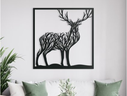 3D-Bild HIRSCH UND BÄUME
