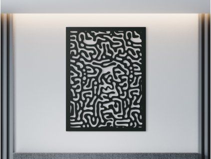 Minimalistisches Bild LABYRINTH (Bildabmessungen 42,5 x 32,5 cm, Bildfarbe Grau)
