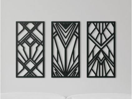3-teiliges abstraktes Bild GEOMETRISCHE FORMEN