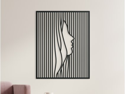 Minimalistisches Holzbild GESICHT EINER FRAU