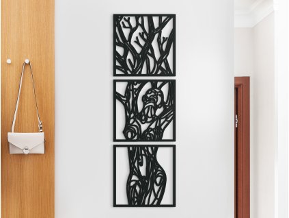 3-teiliges Bild FRAU UND BAUM