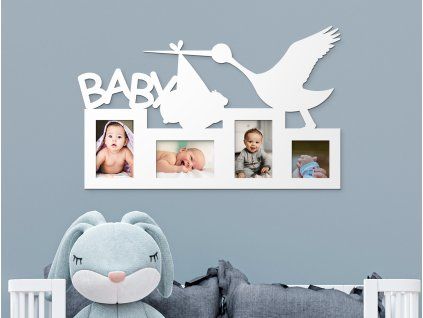 Kinderfotorahmen für die Wand (Bildfarbe Grau)