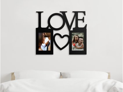 Hölzerner Fotorahmen LOVE mit Herz
