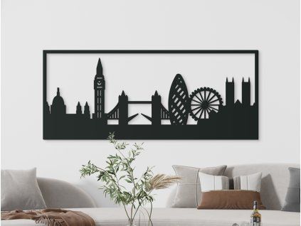 Bild London (Bildabmessungen 25,5 x 62 cm, Bildfarbe Grau)