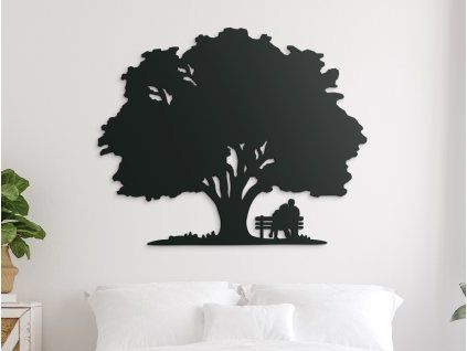 Wandbild BAUM MIT LIEBENDEN (Bildabmessungen 31,5 x 38,5 cm, Bildfarbe Grau)