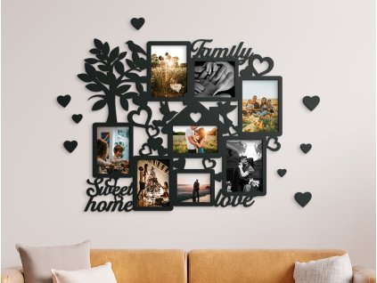 Großer Familienfotorahmen für 8 Fotos
