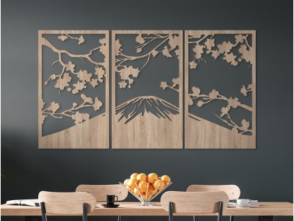 55734 3 teiliges bild berg jenseits des fensters