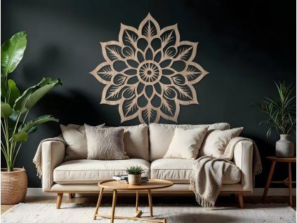 Wandmandala Stern (Bildabmessungen 44,5 x 44 cm, Bildfarbe Grau)