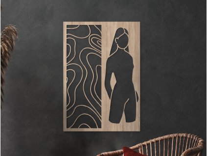 Holzbild für die Wand FRAUENFIGUR