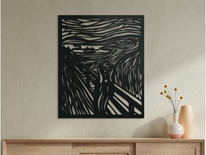 Abstraktes Holzbild SCHREI
