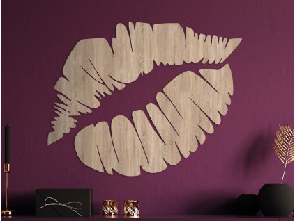 55956 holzerne wanddekoration lips
