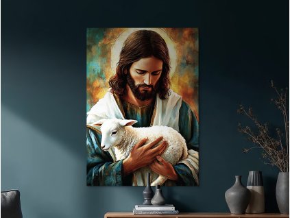 Obraz Dobrý pastier (Bildgröße A1, Farbe des Rahmens Ohne Rahmen, Oberflächenfinish 3D)