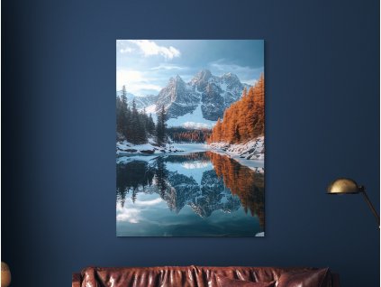 Obraz Studené jazero v horách (Bildgröße A1, Farbe des Rahmens Ohne Rahmen, Oberflächenfinish 3D)
