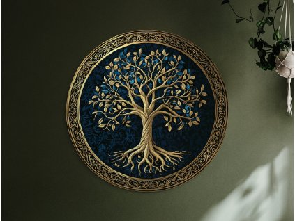 Okrúhly Strom života Spomienka (Bildabmessungen 89 x 89 cm, Oberflächenfinish 3D)