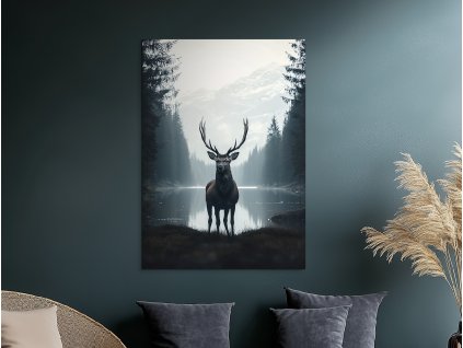 Obraz Ticho studeného jazera (Bildgröße A1, Farbe des Rahmens Ohne Rahmen, Oberflächenfinish 3D)