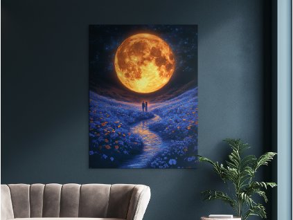 Moderný obraz V objatí mesiaca (Bildgröße A1, Farbe des Rahmens Ohne Rahmen, Oberflächenfinish 3D)