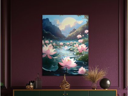 Obraz na stenu Rozprávkové lekná (Bildgröße A1, Farbe des Rahmens Ohne Rahmen, Oberflächenfinish 3D)