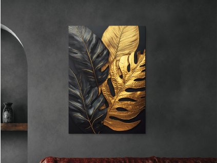 Moderný obraz Luxusné listy (Bildgröße A1, Farbe des Rahmens Ohne Rahmen, Oberflächenfinish 3D)