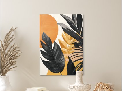 Obraz Tropické listy (Bildgröße A1, Farbe des Rahmens Ohne Rahmen, Oberflächenfinish 3D)
