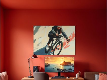 Obraz na stenu Žena na bicykli (Bildgröße A1, Farbe des Rahmens Ohne Rahmen, Oberflächenfinish 3D)