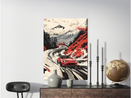Obraz na stenu Jazda pod horami (Bildgröße A1, Farbe des Rahmens Ohne Rahmen, Oberflächenfinish 3D)