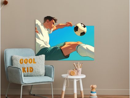 Obraz na stenu Futbalista (Bildabmessungen 79 x 105 cm, Oberflächenfinish 3D)