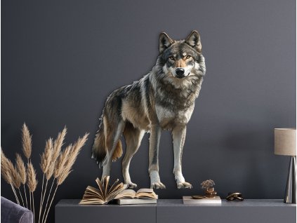 Obraz na stenu Divoký vlk (Bildabmessungen 100 x 71,5 cm, Oberflächenfinish 3D)