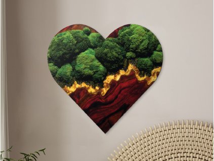 Srdcový machový obraz Spojenie (UV tlač) (Bildabmessungen 85 x 90 cm, Oberflächenfinish 3D)