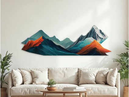 Obraz Farebná hra hôr (Bildabmessungen 47 x 140 cm, Oberflächenfinish 3D)