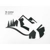 Minimalistisches Bild BERGE UND WALD (Bildabmessungen 24,5 x 45,5 cm, Bildfarbe Grau)