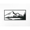 Holzbild GIPFEL MIT SEE (Bildabmessungen 21,5 x 45,5 cm, Bildfarbe Grau)