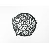 Rundes Holzbild BLUMEN (Bildabmessungen 29,5 x 31,5 cm, Bildfarbe Grau)